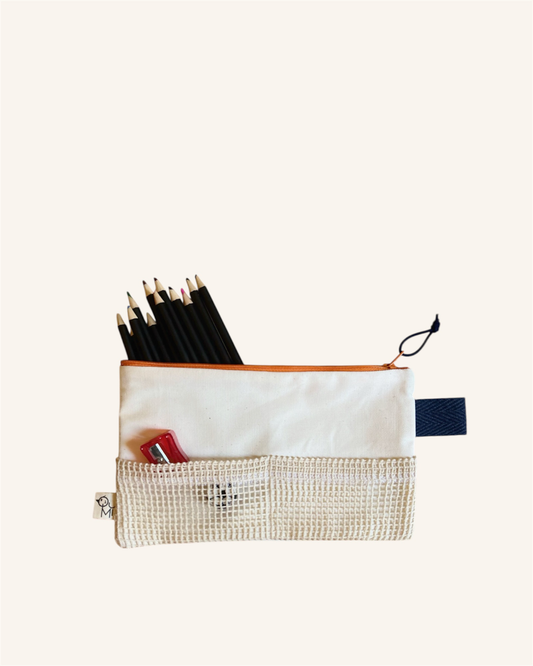 Estuche portalápices neceser de algodón orgánico