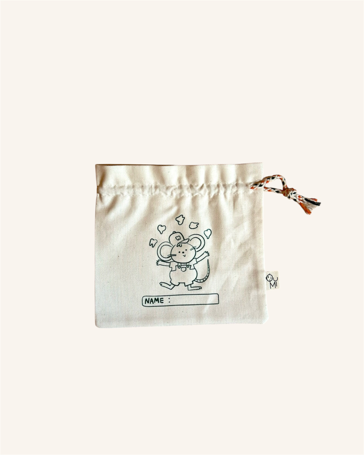 Bolsita guarda dientes de algodón orgánico